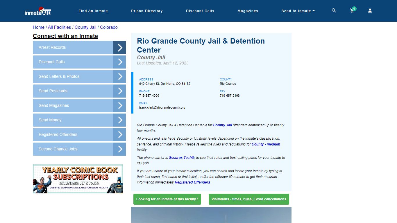 Rio Grande County Jail & Detention Center - InmateAid